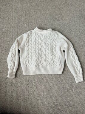 Old Navy Cream Cable Knit Crewneck Sweater - Kids